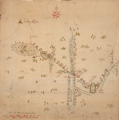 Map of the Skøyen Farm, Østre Aker, with the Farm